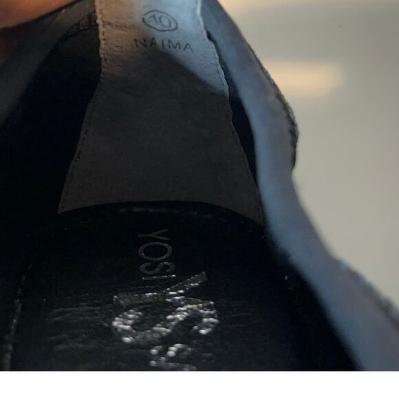Yosi Samra Glitter Block Heel Metallic Shoes Size 10 Black - Picture 9 of 10